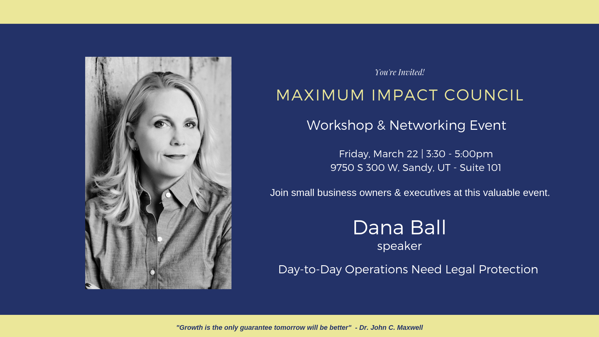 Dana Ball Presents at Maximum Impact Council